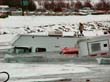 10 Submerged camper pickup and trailer