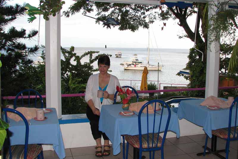 Dive Dominica Liz at lunch